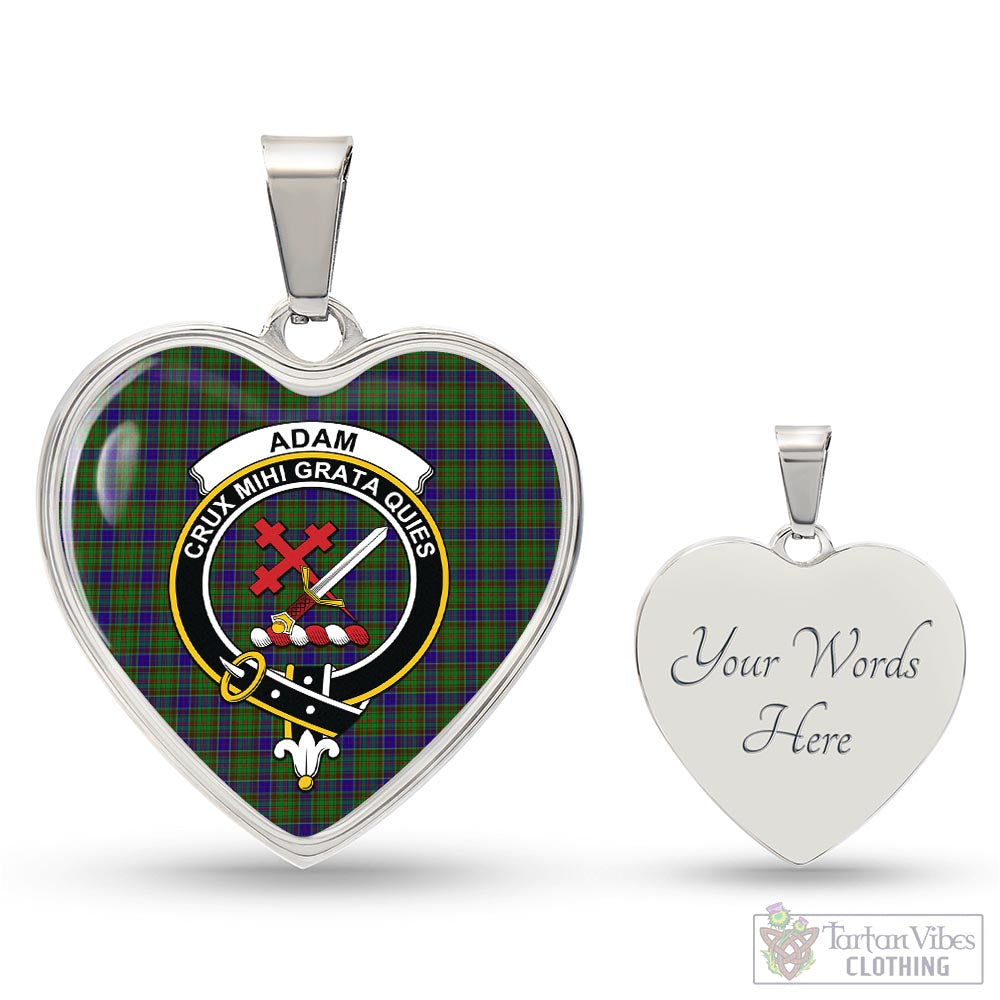 Adam Tartan Heart Necklace with Family Crest Luxury Necklace (Silver) Yes - Tartan Vibes Clothing