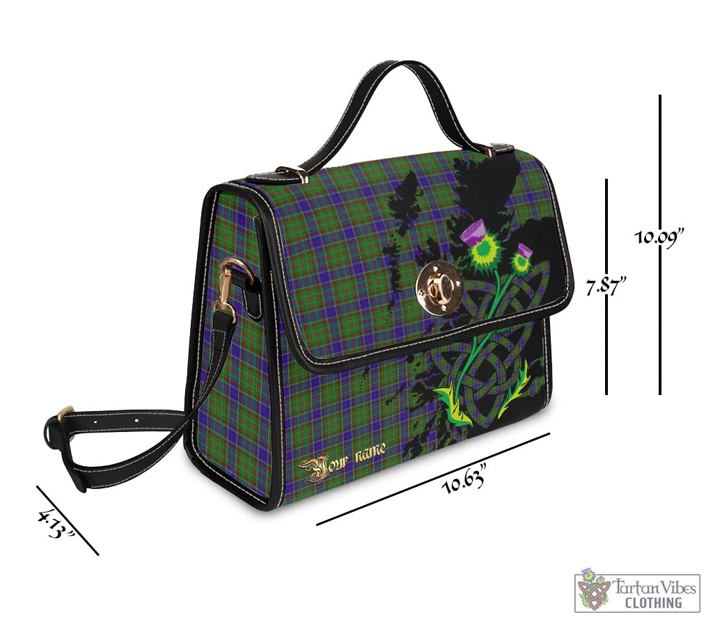 Tartan Vibes Clothing Adam Tartan Waterproof Canvas Bag with Scotland Map and Thistle Celtic Accents