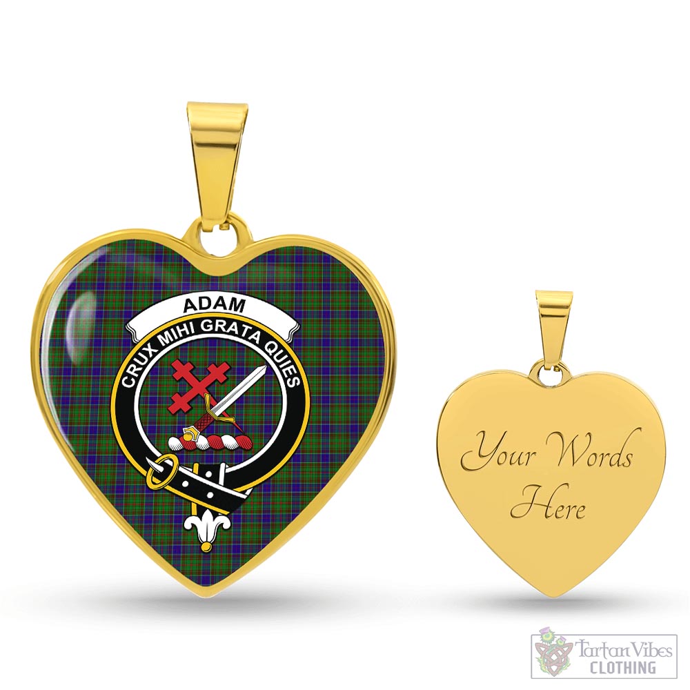 Adam Tartan Heart Necklace with Family Crest Luxury Necklace (Gold) Yes - Tartan Vibes Clothing