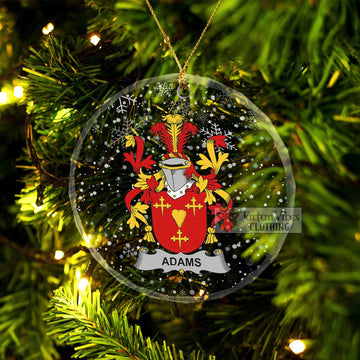 Adams Irish Clan Christmas Glass Ornament with Coat of Arms