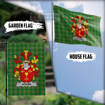 Adams Irish Clan Tartan Flag with Coat of Arms