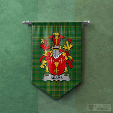 Adams Irish Clan Tartan Gonfalon, Tartan Banner with Coat of Arms Chevron - Tartan Vibes Clothing