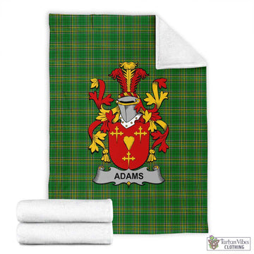 Adams Irish Clan Tartan Blanket with Coat of Arms