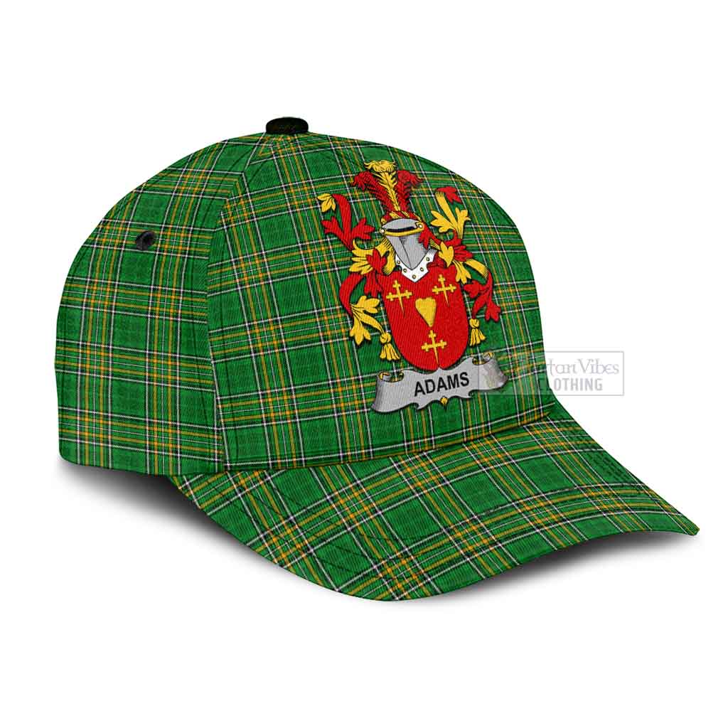 Tartan Vibes Clothing Adams Irish Clan Tartan Classic Cap with Coat of Arms