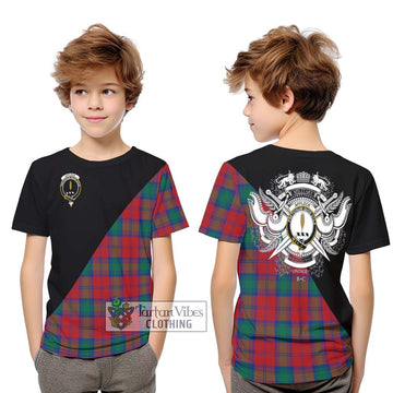 Affleck Tartan Kid T-Shirt with Family Crest and Military Logo Style