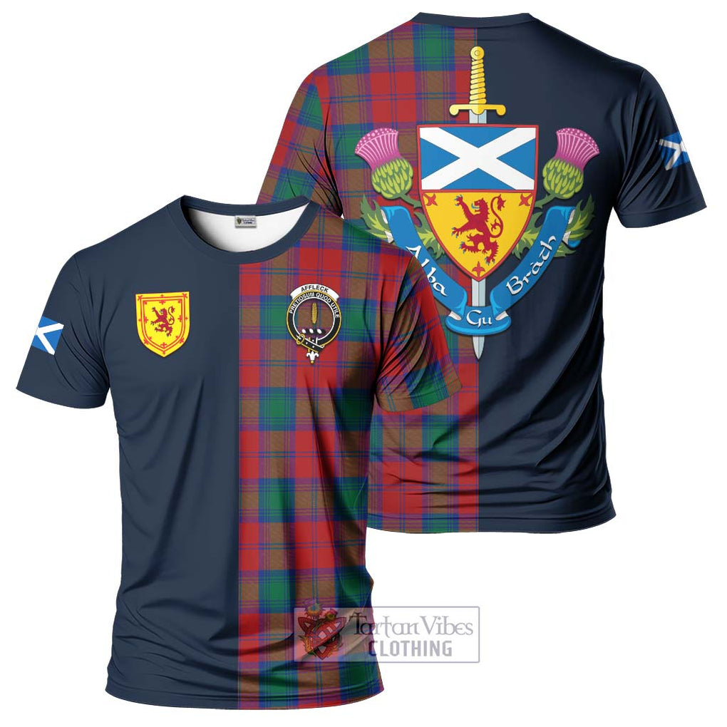 Tartan Vibes Clothing Affleck Tartan T-Shirt Alba with Scottish Lion Royal Arm Half Style