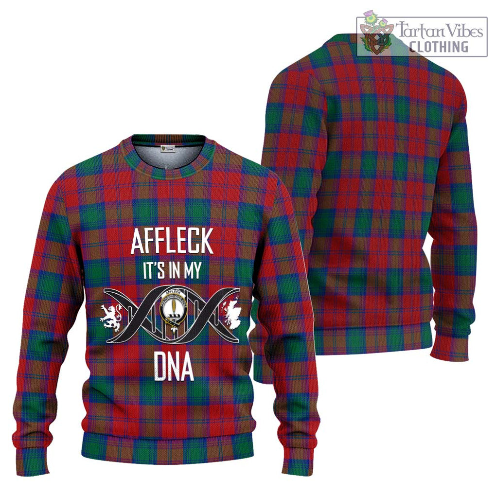 Affleck Tartan Knitted Sweater with Family Crest DNA In Me Style Unisex - Tartanvibesclothing Shop