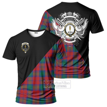 Affleck Tartan T-Shirt with Family Crest and Military Logo Style