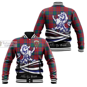 Affleck Tartan Baseball Jacket with Alba Gu Brath Regal Lion Emblem