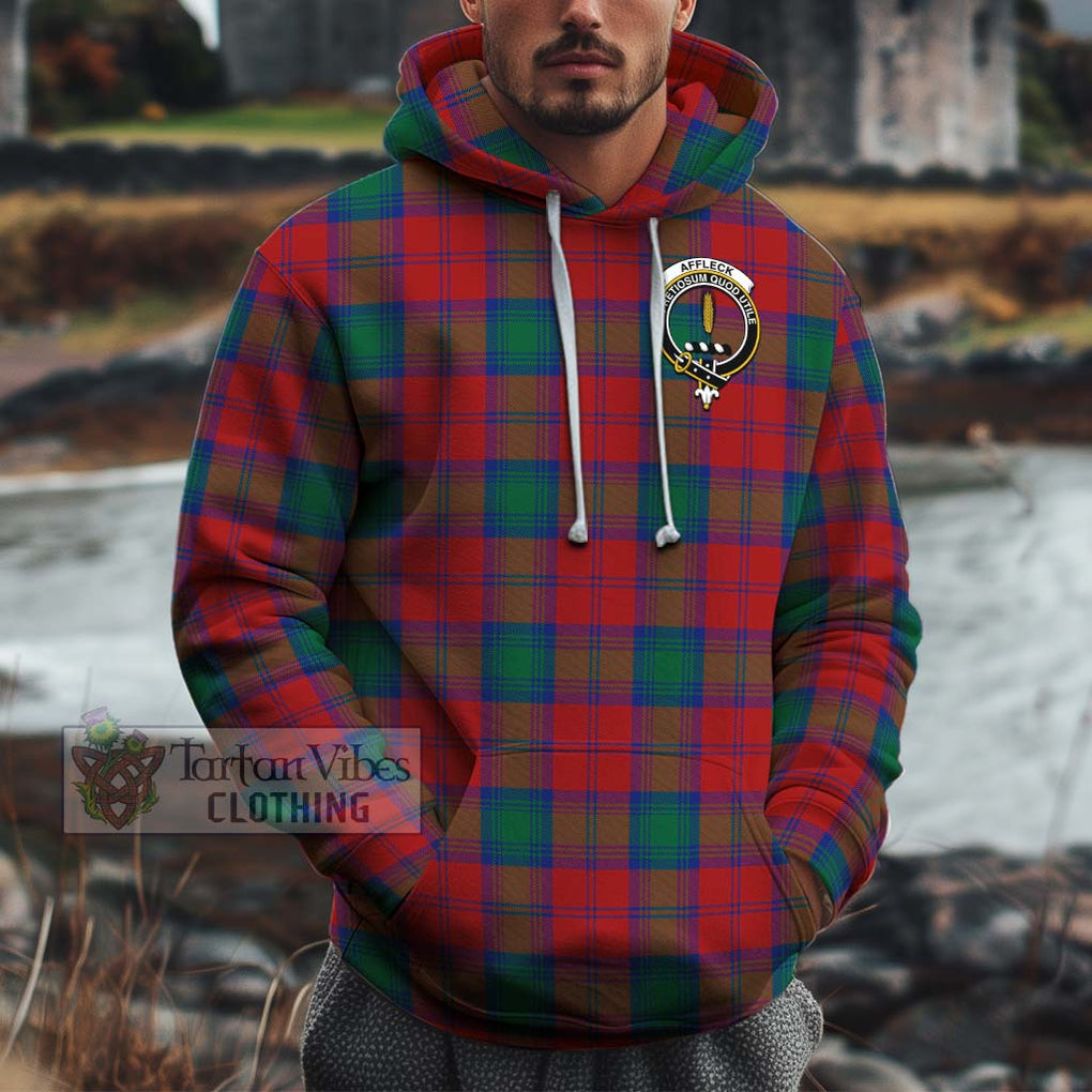 Affleck Tartan Cotton Hoodie with Family Crest Zip Hoodie - Tartan Vibes Clothing