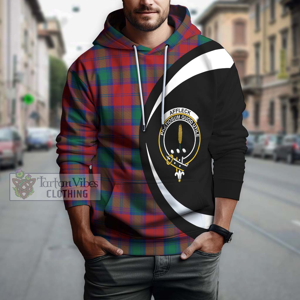 Tartan Vibes Clothing Affleck Tartan Hoodie with Family Crest Circle Style