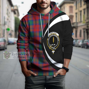 Affleck Tartan Hoodie with Family Crest Circle Style