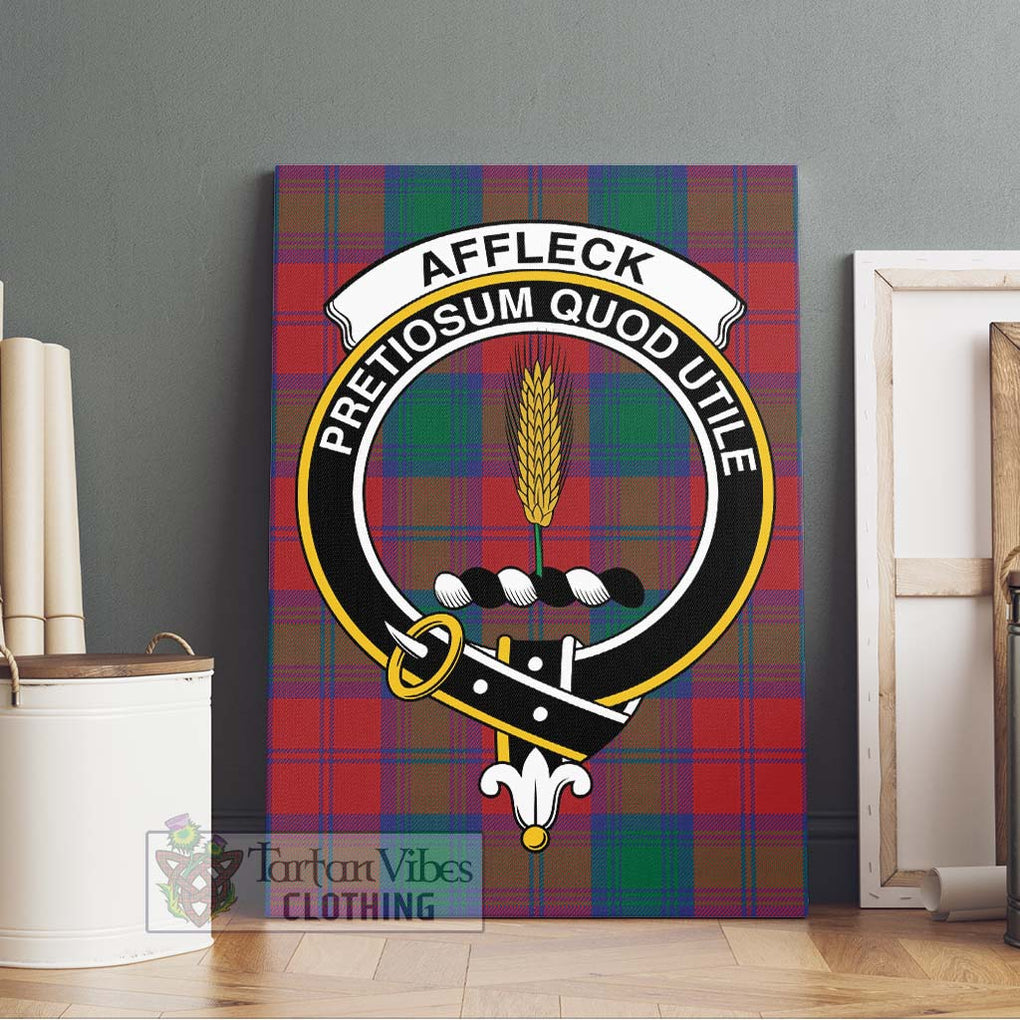 Affleck Tartan Canvas Print Wall Art with Family Crest Without Frame - Tartan Vibes Clothing