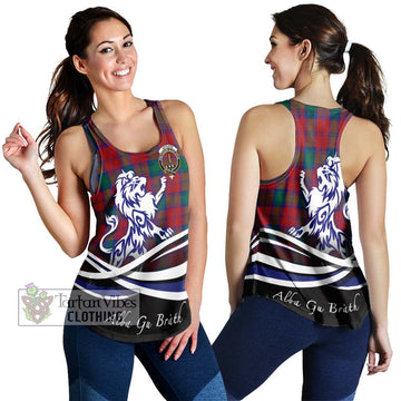 Affleck Tartan Women's Racerback Tanks with Alba Gu Brath Regal Lion Emblem