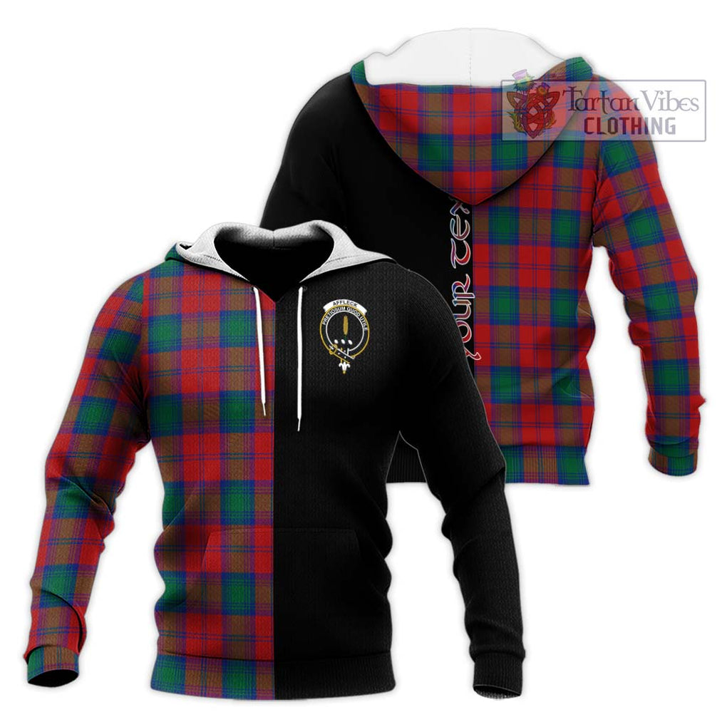 Affleck Tartan Knitted Hoodie with Family Crest and Half Of Me Style Unisex Knitted Pullover Hoodie - Tartanvibesclothing Shop