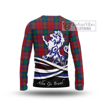 Affleck Tartan Long Sleeve T-Shirt with Alba Gu Brath Regal Lion Emblem