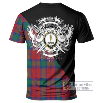 Affleck Tartan T-Shirt with Family Crest and Military Logo Style