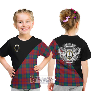 Affleck Tartan Kid T-Shirt with Family Crest and Military Logo Style