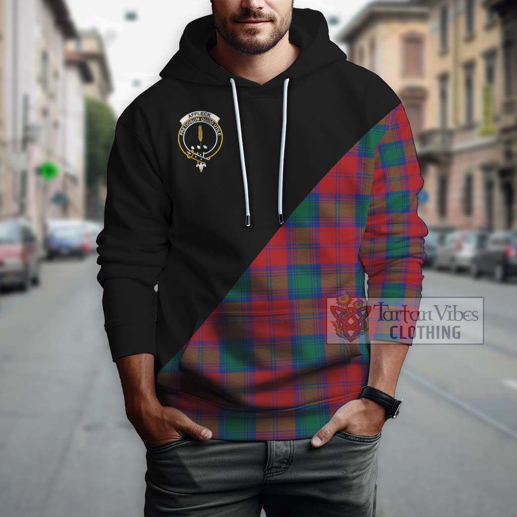 Tartan Vibes Clothing Affleck Tartan Hoodie with Family Crest and Military Logo Style