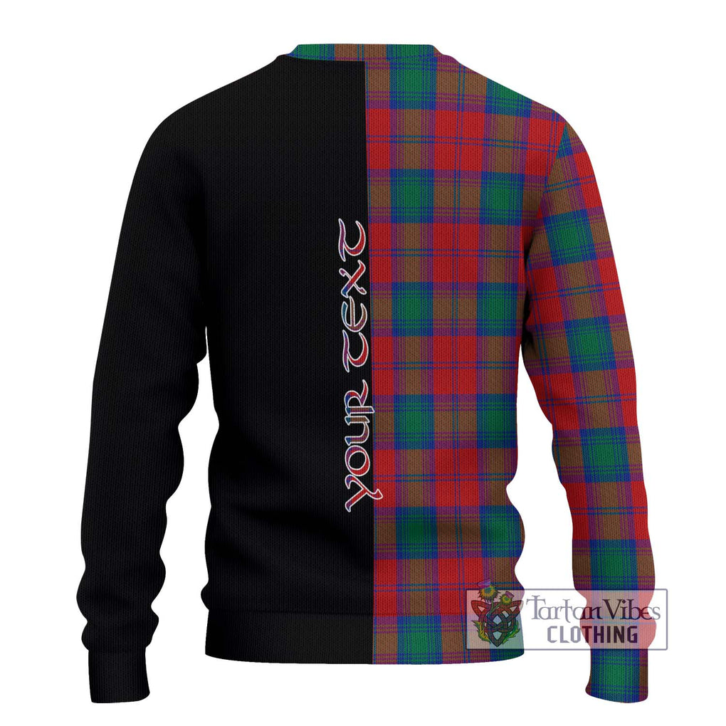 Affleck Tartan Knitted Sweater with Family Crest and Half Of Me Style - Tartanvibesclothing Shop