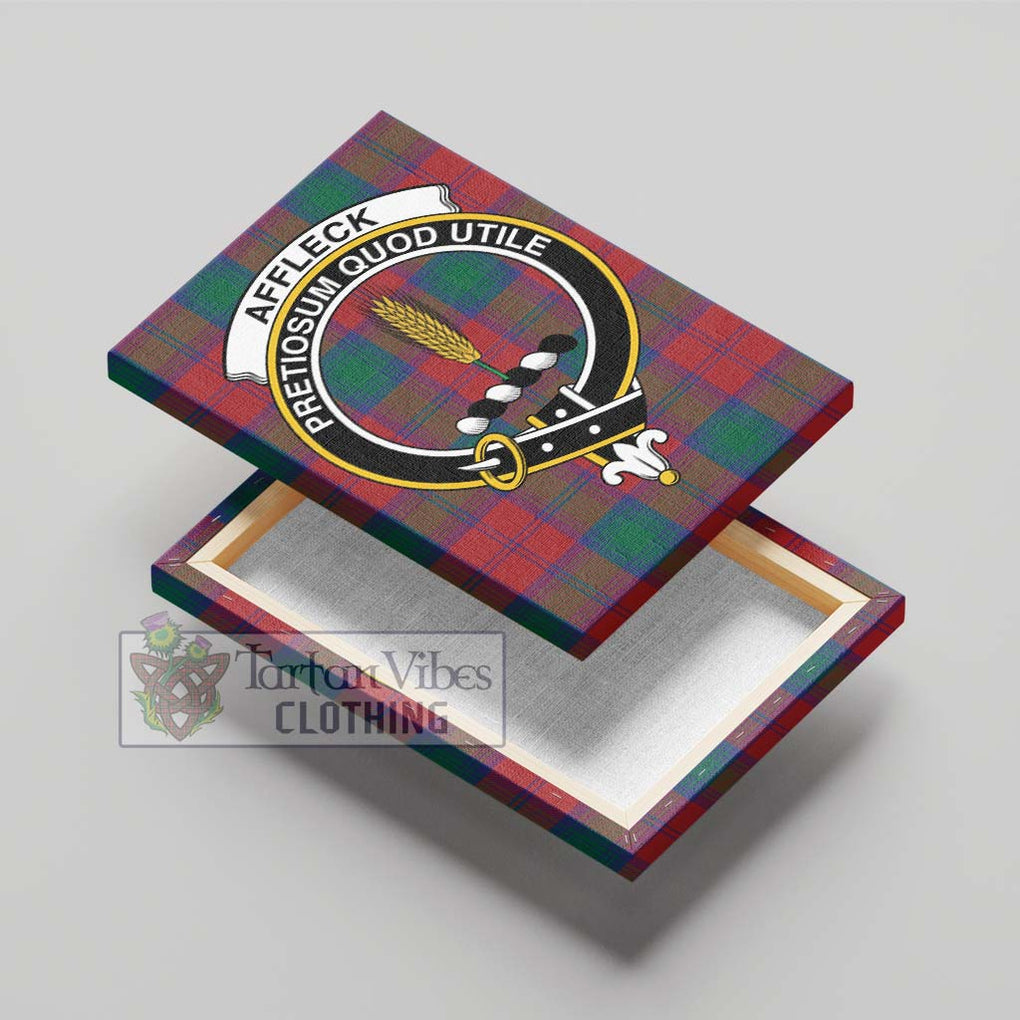 Affleck Tartan Canvas Print Wall Art with Family Crest - Tartan Vibes Clothing