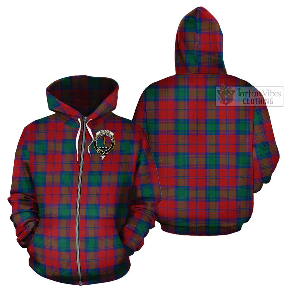 Affleck Tartan Cotton Hoodie with Family Crest - Tartan Vibes Clothing
