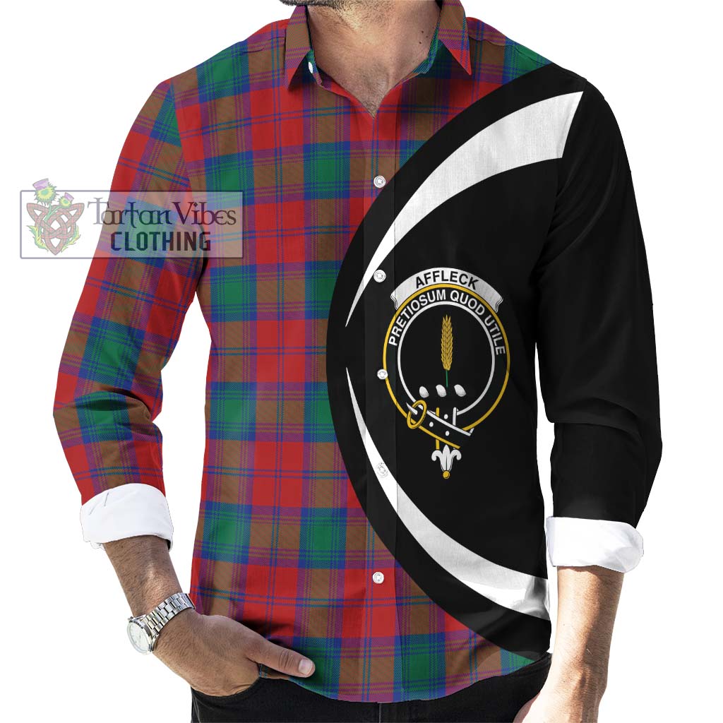 Tartan Vibes Clothing Affleck Tartan Long Sleeve Button Up with Family Crest Circle Style