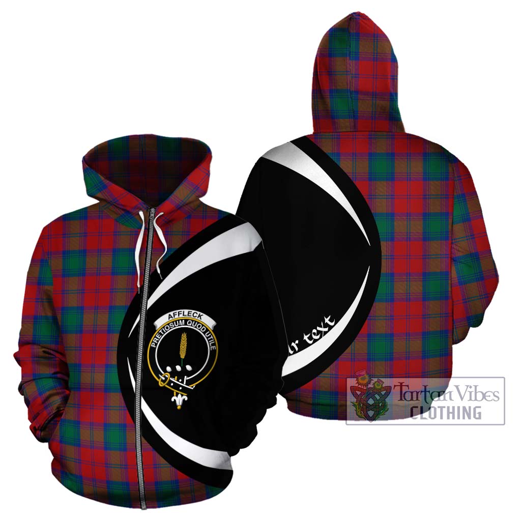 Tartan Vibes Clothing Affleck Tartan Hoodie with Family Crest Circle Style