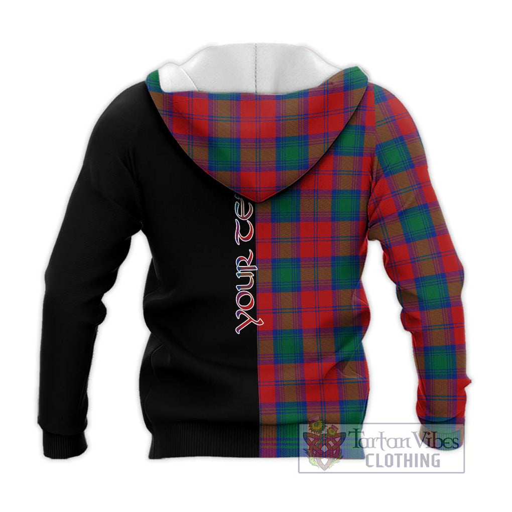 Affleck Tartan Knitted Hoodie with Family Crest and Half Of Me Style - Tartanvibesclothing Shop