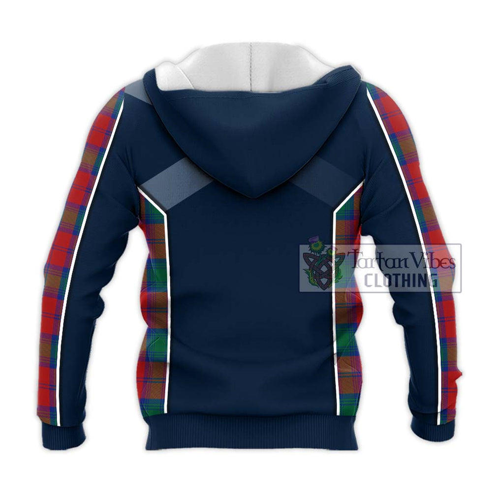 Affleck Tartan Knitted Hoodie with Family Crest and Lion Rampant Vibes Sport Style - Tartan Vibes Clothing