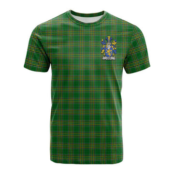 Agar Irish Clan Tartan Cotton T-shirt with Coat of Arms