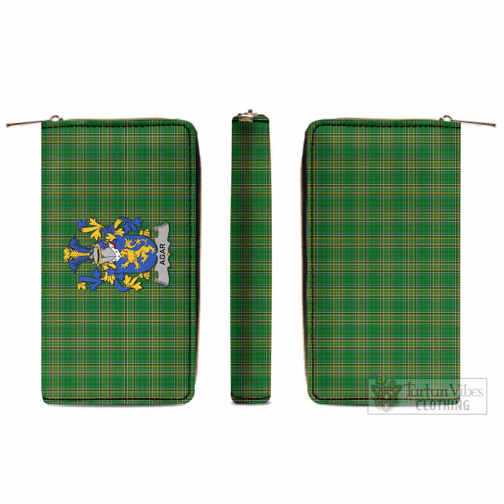 Agar Irish Clan Tartan Women's Leather Wallet with Coat of Arms - Tartan Vibes Clothing