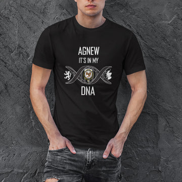 Agnew Family Crest DNA In Me Mens Cotton T Shirt