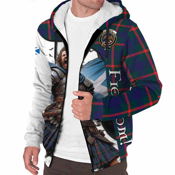 Agnew Crest Tartan Sherpa Hoodie Inspired by the Freedom of Scottish Warrior