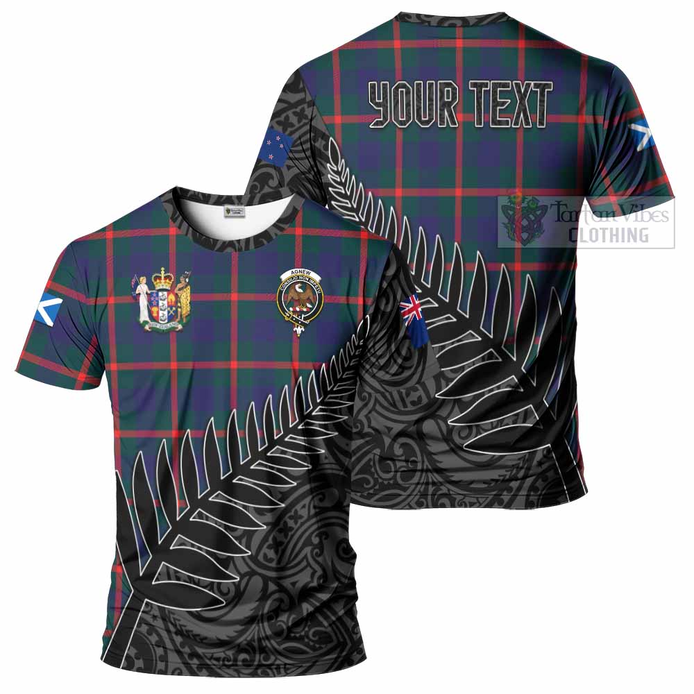 Tartan Vibes Clothing Agnew Crest Tartan T-Shirt with New Zealand Silver Fern Half Style