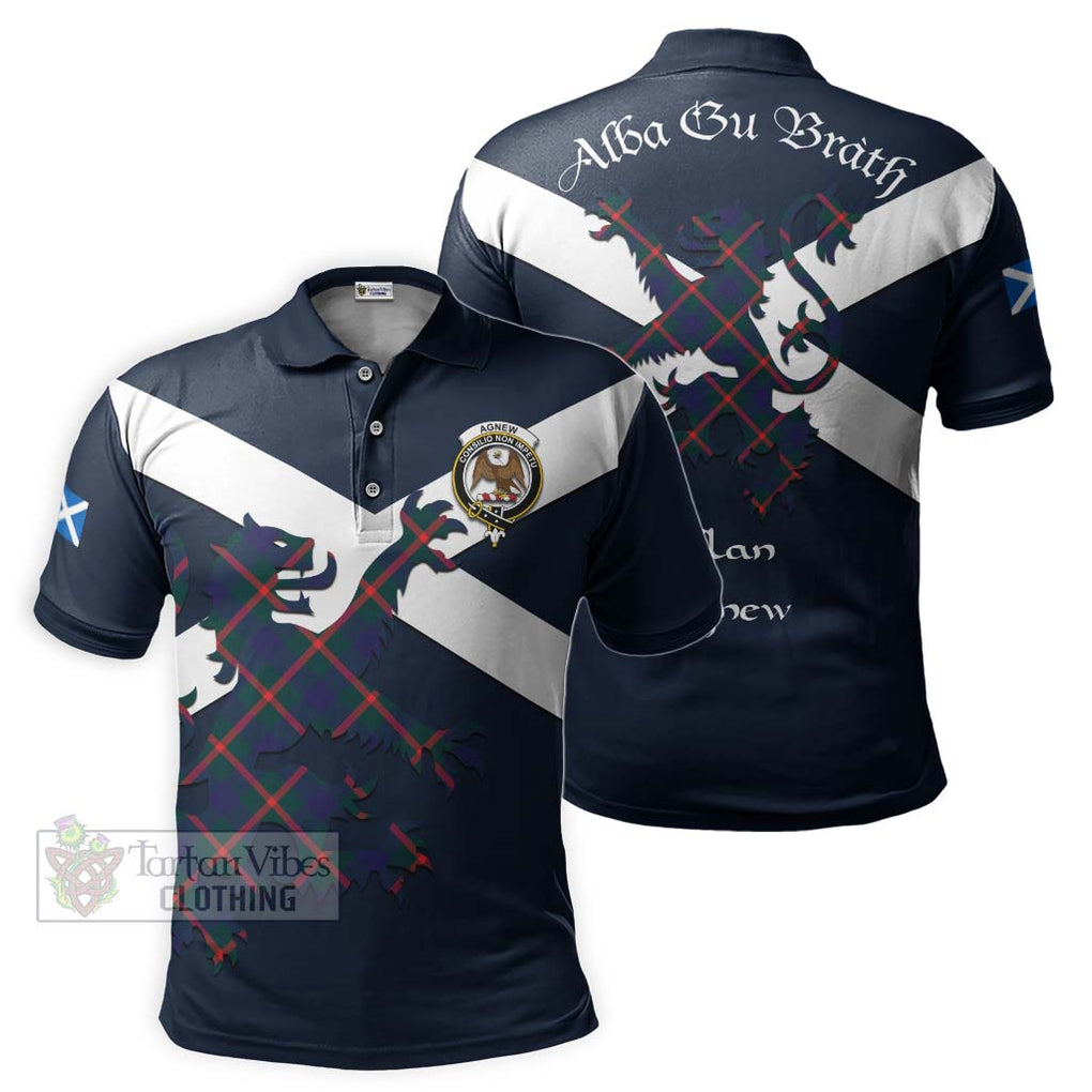 Tartan Vibes Clothing Agnew Tartan Lion Rampant Polo Shirt – Proudly Display Your Heritage with Alba Gu Brath and Clan Name