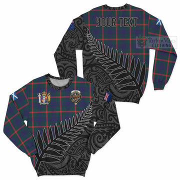 Agnew Crest Tartan Sweatshirt with New Zealand Silver Fern Half Style