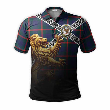 Agnew Crest Tartan Polo Shirt with Golden Lion Emblem Celtic Style Kid - Tartan Vibes Clothing