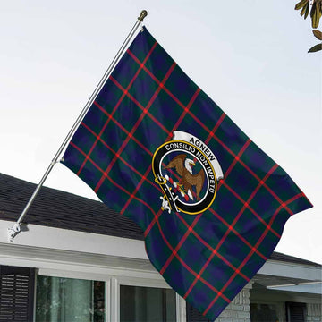 Agnew Tartan House Flag with Family Crest