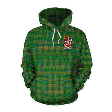 Agnew Irish Clan Tartan Cotton Hoodie with Coat of Arms