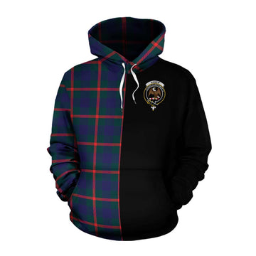 Agnew Tartan Cotton Hoodie with Family Crest and Half Of Me Style