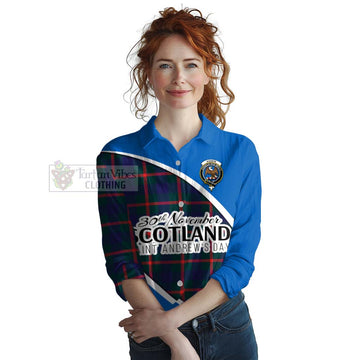 Agnew Family Crest Tartan Women's Casual Shirt Celebrate Saint Andrew's Day in Style