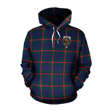 Agnew Tartan Cotton Hoodie with Family Crest Celtic Skull Style