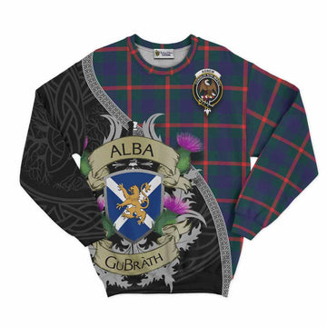 Agnew Tartan Family Crest Sweatshirt Lion Rampant Royal Thistle Shield Celtic Inspired Unisex - Tartan Vibes Clothing