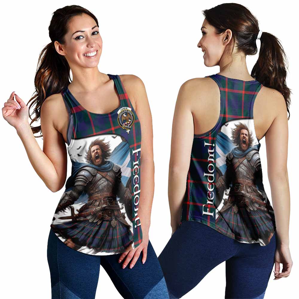 Tartan Vibes Clothing Agnew Crest Tartan Women's Racerback Tanks Inspired by the Freedom of Scottish Warrior