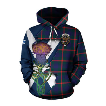 Agnew Tartan Family Crest Cotton Hoodie Scottish Thistle Celtic Inspired Pullover Hoodie XS - Tartan Vibes Clothing