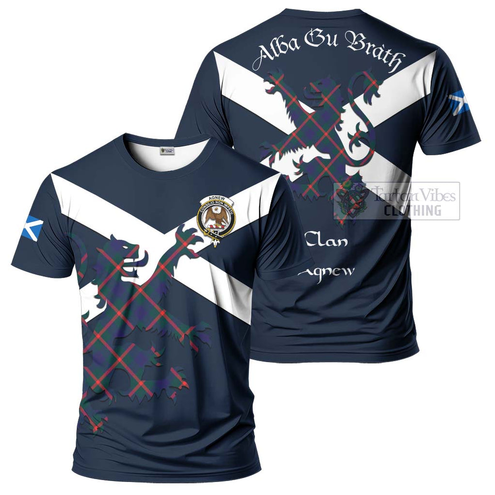 Tartan Vibes Clothing Agnew Tartan Lion Rampant T-Shirt – Proudly Display Your Heritage with Alba Gu Brath and Clan Name