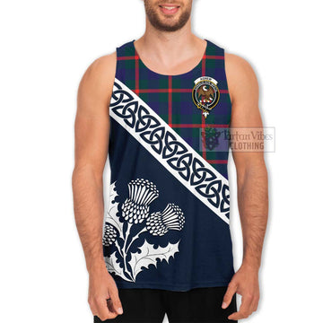 Agnew Tartan Men's Tank Top Featuring Thistle and Scotland Map