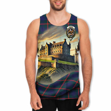 Agnew Tartan Family Crest Men's Tank Top with Scottish Ancient Castle Style Men - Tartan Vibes Clothing