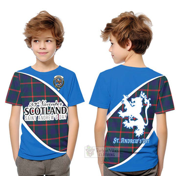 Agnew Family Crest Tartan Kid T-Shirt Celebrate Saint Andrew's Day in Style